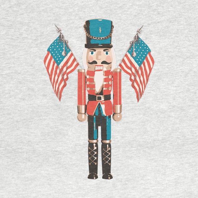 The patriotic nutcracker, vintage Christmas, American flag, usa gifts for friends and family by Vintage Fandom